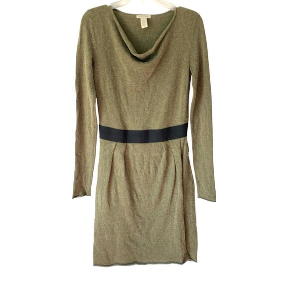 White + Warren Cashmere Silk Olive Green Sweater Dress size medium - Picture 2 of 7